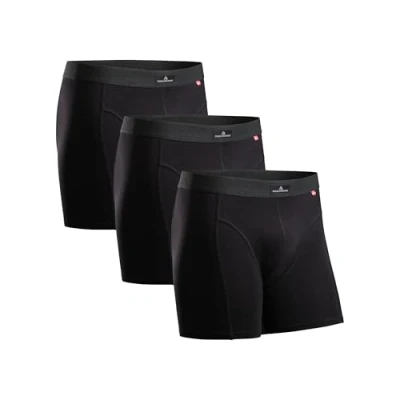 Imagen de DANISH ENDURANCE Calzoncillos Hombre Bóxer de Algodón Premium, Elástico, Ropa Interior Cómoda, 3 Pack Negro 4XL