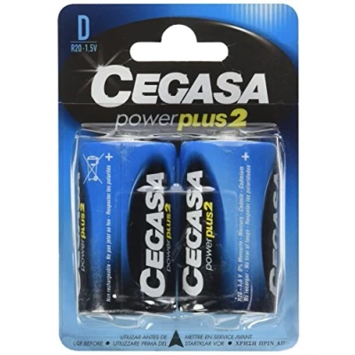 Imagen de cegasa Pila Sal. R20 Power Plus 2 Blíster UDS, Negro, Estándar
