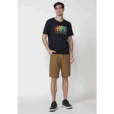 Imagen de Camiseta de Hombre Algodón con Estampado Bicicletas Color Negro