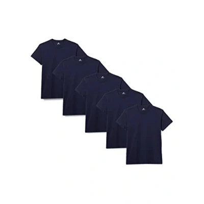 Imagen de Lower East Camisetas Manga Corta Hombre (5 Pack) de 100% Algodón Camiseta Corta, Hombre, T Shirts Basicas , Azul Oscuro, L
