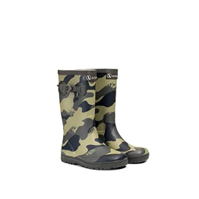 Imagen de Aigle POP PT Unisex Botas de agua para niños, Talla: 20, Khaki Zapatos