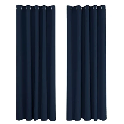 Imagen de Deconovo Cortinas Opacas 2 Piezas para Dormitorio Salón Modernas, Aislantes Térmicas y Reducción de Ruido, EcolóGicas Certificadas,168 x 229 cm Azul Marino