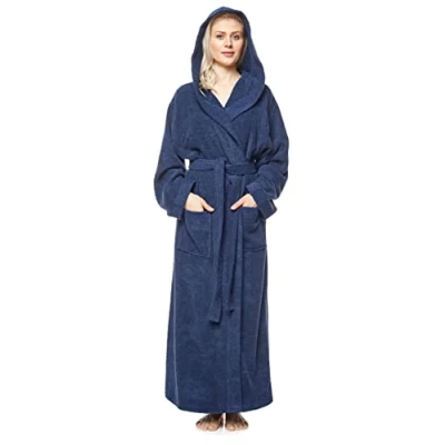 Imagen de Arus Albornoz con capucha para mujer, extra largo, tamaño mujer: M, unisex: S Azul Marino