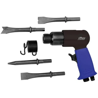 Imagen de FIAC Martillo Cincelador Neumático 5060, con Cinceles de 125 mm, Resorte Retención, Mini Lubricador, Impactos por Minuto 4500, Presión Max 6,3 Bar