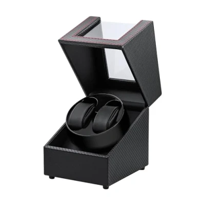 Imagen de Mcbazel caja automática doble para reloj, de reloj con rotación almacenamiento, pulsera 2 ranuras negro/rojo