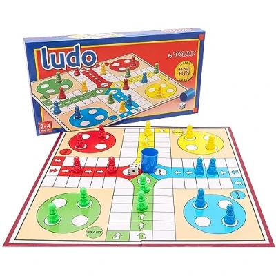 Imagen de Toyland® Juego de Ludo 20 Piezas con Tablero Plegable y Caja Almacenamiento Juegos Mesa Familiares Tradicionales A Partir 3 años