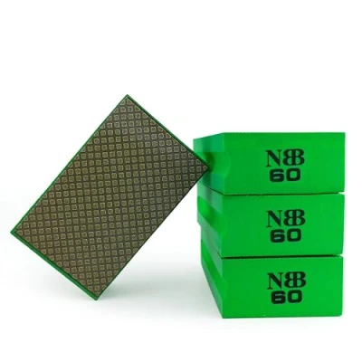 Imagen de NBB Almohadilla diamantada para lijar y pulir Bloques Diamante de Lijado Pulido Almohadillas a Mano con Respaldo Espuma moliendar Granito mármol Piedra Vidrio cerámica (4, 60#)