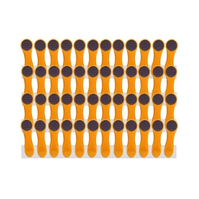 Imagen de 48 pinzas para la ropa con muelles de acero inoxidable, agarre suave, tacto color amarillo y gris