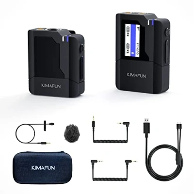 Imagen de KIMAFUN Sistema de Micrófono Inalámbrico Lavalier, Solapa Monitoreo en Tiempo Real para Cámara, DSLR, Teléfono Inteligente, Live Stream, Vlog Video G50 1(1TX+1RX)
