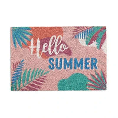 Imagen de Relaxdays Felpudo Coco, Frase Hello Summer, Alfombrilla Entrada, Interior y Exterior, 40 x 60 cm, Resistente, Multicolor