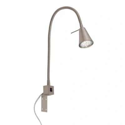 Imagen de Briloner lámpara de cama LED Leuchten, con brazo flexible, incluye interruptor encendido/apagado, 4,7 vatios. 400 lúmenes, 3000 Kelvin, W, níquel mate
