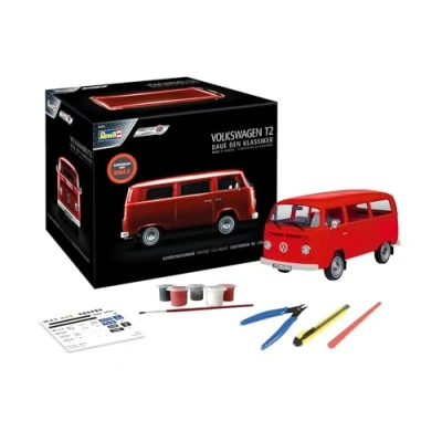 Imagen de Revell Advent Calendar Model Kit Volkswagen Coche 01034 Calendario de Adviento VW T2 Bus, Color Rojo