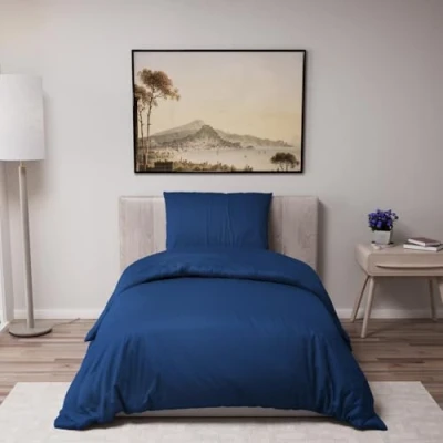 Imagen de Dreamzie Funda Nordica Cama 135x200 cm con 1 Almohada 50x70 Azul Oscuro nordicas de 100% Microfibra. Certificada sin Productos Químicos (Oeko Tex)
