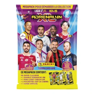 Imagen de Panini ADRENALYN Ligue 1 McDonald&#039;s 2024 2025 Trading Cards Game Starter Pack (1 Carpeta + 4 Bolsillos 3 Tarjetas edición Limitada Checklist gameboard guía Oficial) (004843SPAFGD)