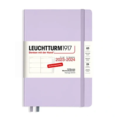 Imagen de LEUCHTTURM1917 367595 Agenda semanal (tamaño A5), 2024, 18 meses, lila, alemán