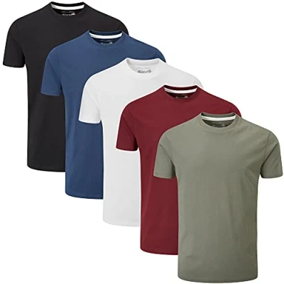 Imagen de Charles Wilson Paquete 5 Camisetas Cuello Redondo Lisas (3X Large, Essentials)