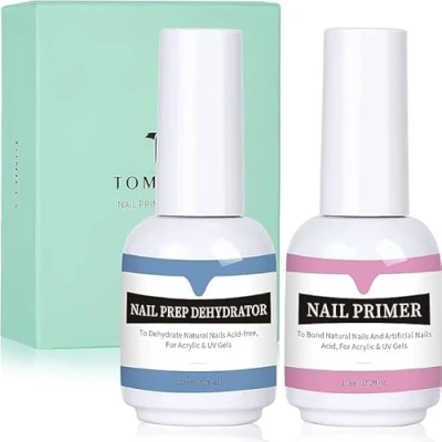 Imagen de Tomicca Kit de Uñas Gel Profesional Nail Primer 15ml Prep Deshidratador Manicura