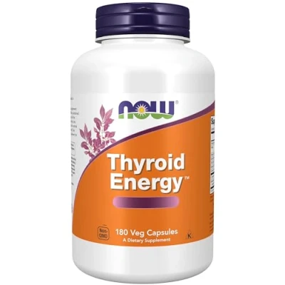 Imagen de Now Foods, Thyroid Energy, con Yodo y L Tirosina, 180 Cápsulas veganas, Probado en Laboratorio, Sin Soja, Gluten, Vegetariano, No GMO