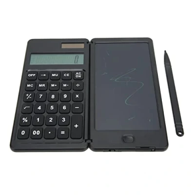 Imagen de Bloc de Notas Calculadora, Unidad Energía Dual Solar y Batería, Calculadora Plegable Multifunción, Pantalla 10 Dígitos para Oficina, Escuela, Hogar, Disponible Escribir Repetidamente