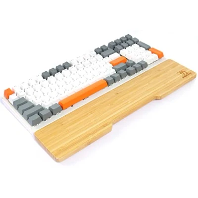 Imagen de MAMBASNAKE Reposamuñecas de Bambú para Teclado TKL 98 Teclas,Bambú Grado A,Muñequera Ergonómica,Tacto Madera Maciza,Patas Goma Antideslizantes,Alivio del Dolor,Fácil Escritura/Juego