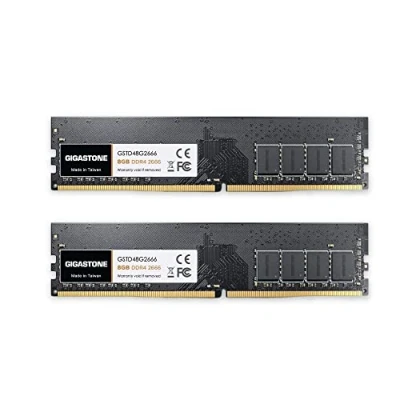 Imagen de 【DDR4 RAM】 Gigastone RAM Escritorio 16GB (2x8GB) DDR4 2666MHz PC4 21300 CL19 1.2V 288 Pin sin búfer ECC UDIMM para PC Computadora Módulo (ÚNICAMENTE Escritori)