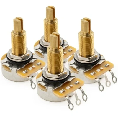 Imagen de CTS 450G A500K Potenciómetros Latón Long Split Shaft 3/4 Pulgada 10% Audio Taper Poti para Guitarra Eléctrica Bajo(Set de 4)