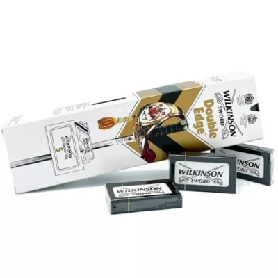 Imagen de Wilkinson Sword 100 Hojas Doble Filo Double Edge Megapack Recambios Cuchillas De Afeitar Acero Inoxidable Para Afeitado Clásico, Manual Masculino, Hoja Barbero
