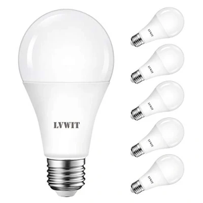 Imagen de LVWIT Bombillas LED E27, 16W Equivalente a 120W, 6500K Luz Blanca Fría,1900LM, El Ángulo del Haz 180. No Regulable Pack de 6 Unidades.
