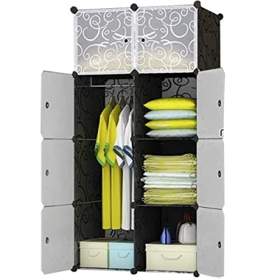 Imagen de BRIAN &amp; DANY Armario portátil para Colgar la Ropa, ropero Combinado, Organizador de Almacenamiento Modular (8 Cube)