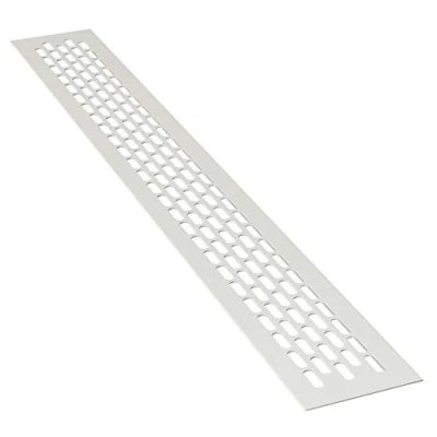 Imagen de sossai® Rejillas de ventilación aluminio Alucratis (1 pieza) Rectangular dimensiones: 44 x 6 cm Color: blanco rejilla aire