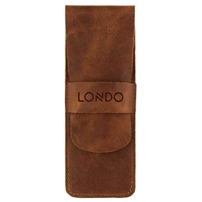 Imagen de Londo Estuche de Piel Genuina para Lápices y Bolígrafos con Cierre Solapa, Unisex