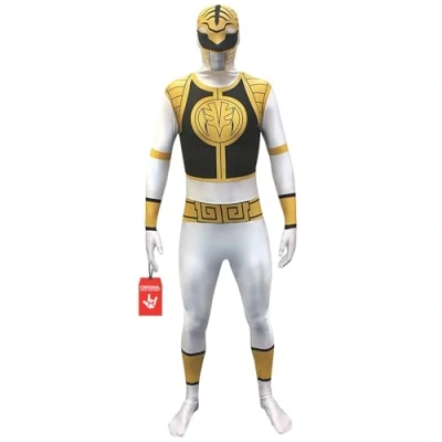 Imagen de Morphsuits Disfraz de Power Rangers para hombre, talla M, color blanco