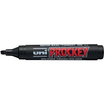 Imagen de Uni ball Prockey Rotulador permanente con punta biselada (12 unidades), color negro