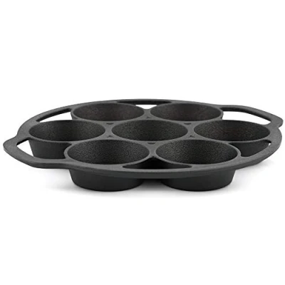 Imagen de BBQ TORO Molde para Hornear I 7 Magdalenas Hierro Fundido Cupcakes Curado Pre sazonado Barbacoa Parrilla Horno