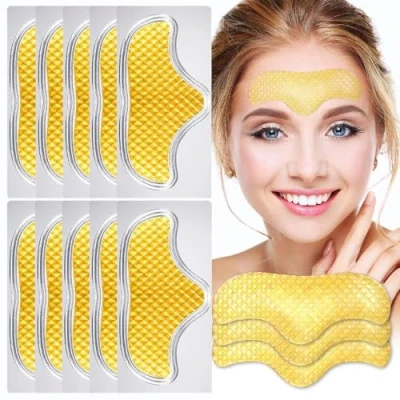 Imagen de 24K Gold Hydrogel Patches for Face Collagen Forehead Anti Wrinkle Patches, Helps Smooth and Moisturizing 10Pack