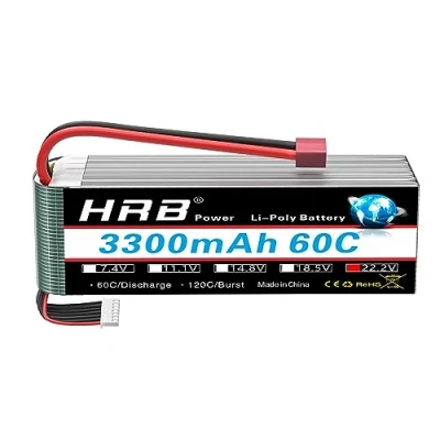 Imagen de HRB 6S 22.2V 3300mAh 60C Lipo Batería con enchufe Deans T para cuadricóptero RC 500 tamaño helicóptero coche, camión, barco, hobby