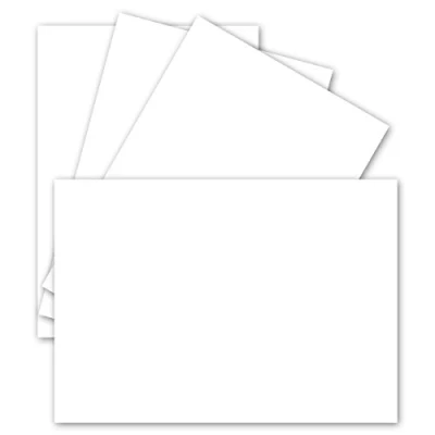 Imagen de 100 tarjetas individuales, DIN A6, 10,5 x 14,8 cm, 240 g/m², blanco brillante, postales en blanco, papel para manualidades,