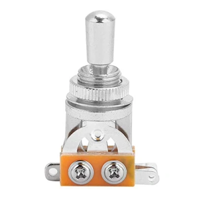 Imagen de Guitarra 3 Way Toggle Switch, Metal Pickup Selector Switch con Perilla de Punta Latón para LP Style Eléctrica(plata)