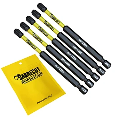 Imagen de 5 x SabreCut SCPZ389_5 89 mm PZ3 Juego de puntas destornillador impacto magnético Pozi Pozidriv Heavy Duty Compatible con Dewalt Milwaukee Bosch Makita y más