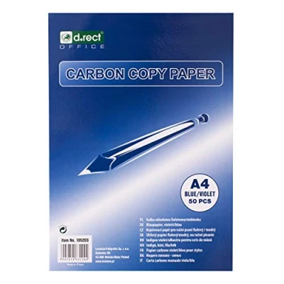 Imagen de D.RECT Juego de 50 Hojas Papel Carbón Escribir Azul Formato A4