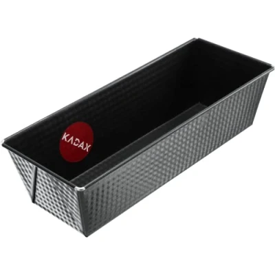 Imagen de KADAX molde rectangular de hojalata, para tarta real con capa antiadherente, pan, tartas, cuadrado (30,5 x 12 cm, negro)