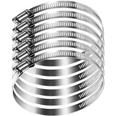 Imagen de Litensh Clips de manguera acero inoxidable, abrazaderas engranaje helicoidal abrazadera tubería, tubería combustible (91 114MM, 6PCS)