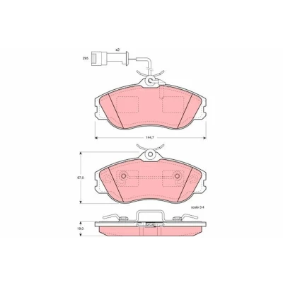 Imagen de TRW GDB816 Juego de pastillas freno con contacto avisador desgaste tornillos pinza accesorios AUDI: 100 C3 Berlina, 80 B4 Avant