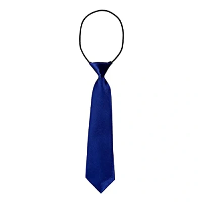 Imagen de DonDon Corbata para niños con aire de seda brillada 7 cm ancho elástico azul oscuro