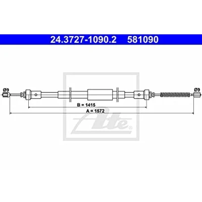 Imagen de ATE 24.3727 1090.2 Cable de Freno Mano 1572