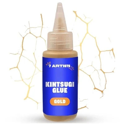 Imagen de 7 Artists Pegamento Kintsugi Oro 50 g Kit de Reparación Dorado Glue Japones para