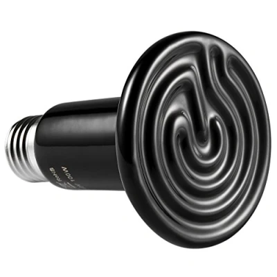 Imagen de LEDGLE Bombilla de Calor Infrarroja Cerámica con Emisor Compacto Lámpara Plástico E27, Negro (100W)