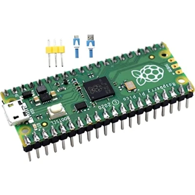 Imagen de Adeept Raspberry Pi Pico con cabezal presoldado y cable USB, mini placa de desarrollo microcontrolador, basada en chip RP2040, procesador ARM Cortex M0+ doble núcleo