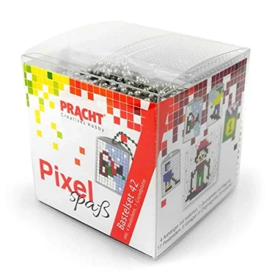 Imagen de Pracht Creatives Hobby Pixel Juego de 42 medallones y 1 Placa Base, Llavero, niñas, Color carbón (P90080 63501)