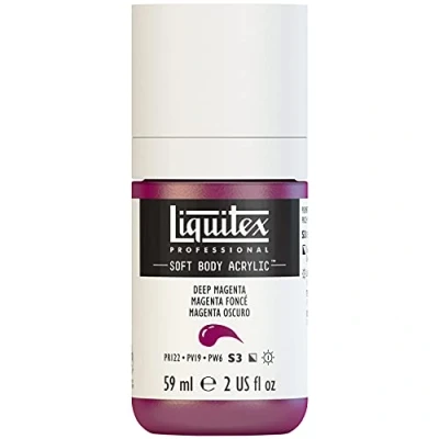 Imagen de Liquitex 1959300 Professional Soft Body Pintura acrílica (consistencia cremosa, alta pigmentación, resistente a la luz y al envejecimiento, bote de 59 ml), color magenta oscuro